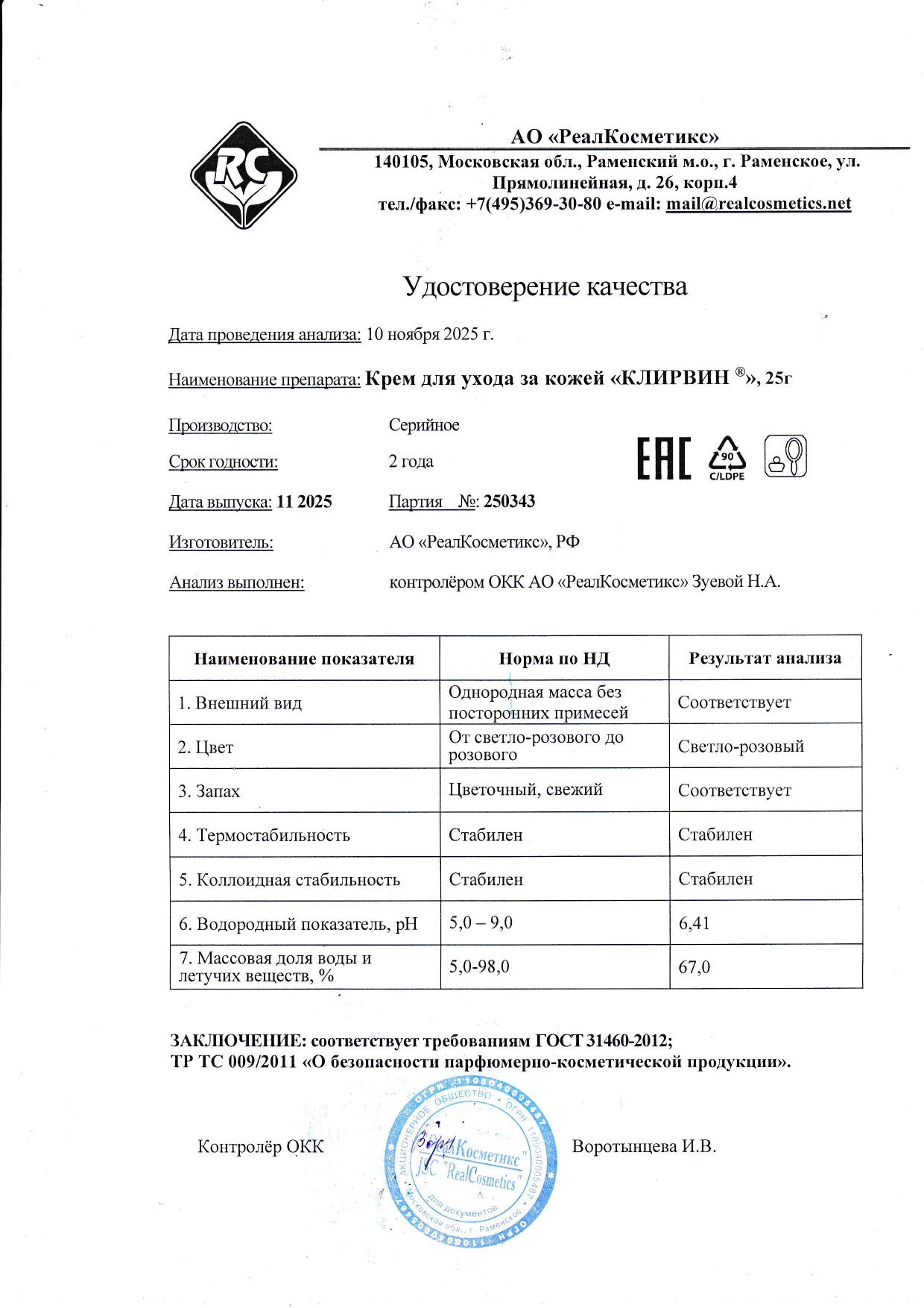 Паспорт №250343